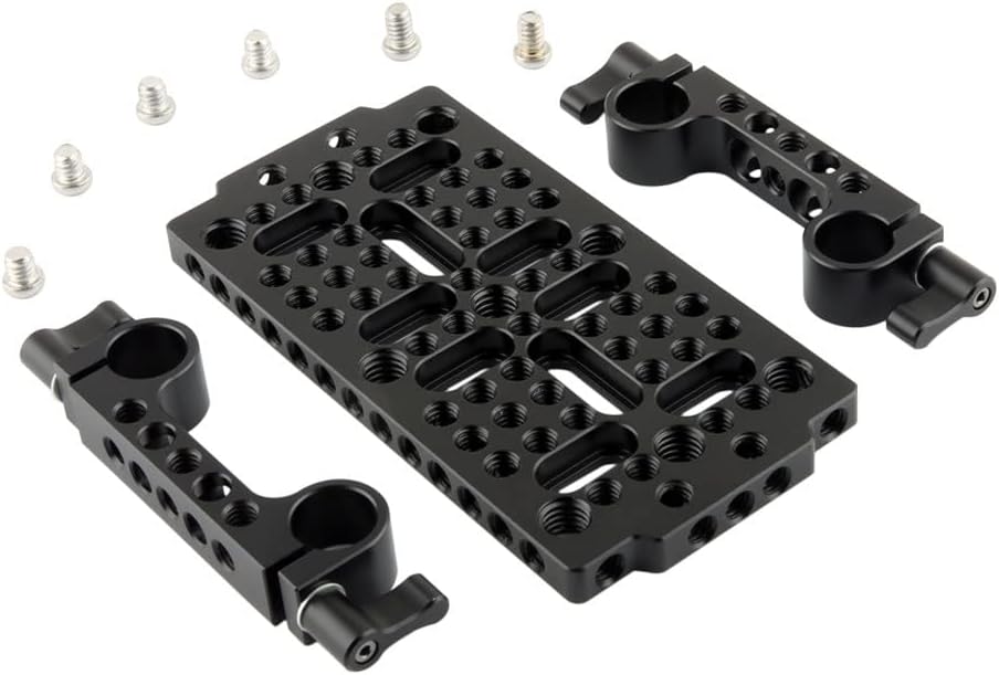 Camera Cheese Plate Base Plate Tripod Mount with 15mm Railblocks Pack of 2 M858