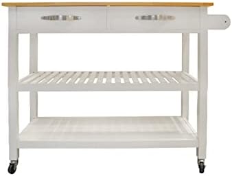 White Kitchen Island & Kitchen Cart Z794