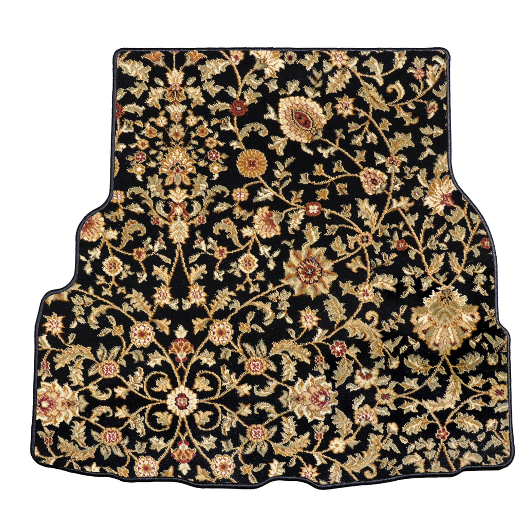 Black Oriental Car Mats with Large Trunk Cargo Carpet D522994