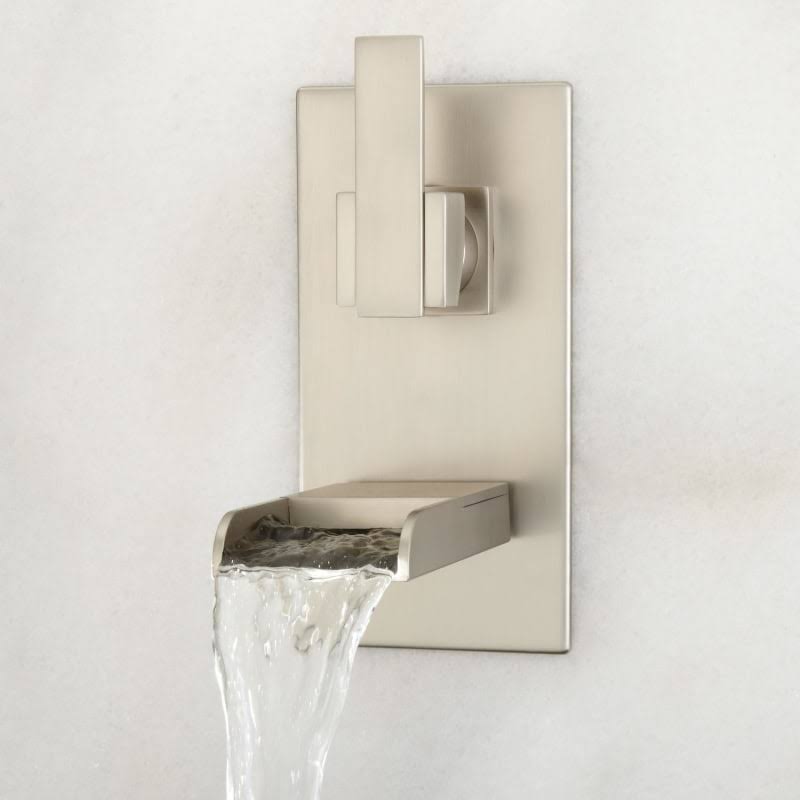 Brushed Nickel Wall Mounted Waterfall Bathroom Faucet N929