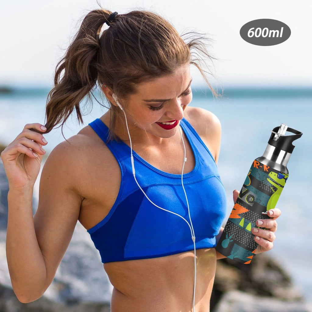 Insulated Thermos Vacuum Flask Water Bottle with Straw Lid N5264