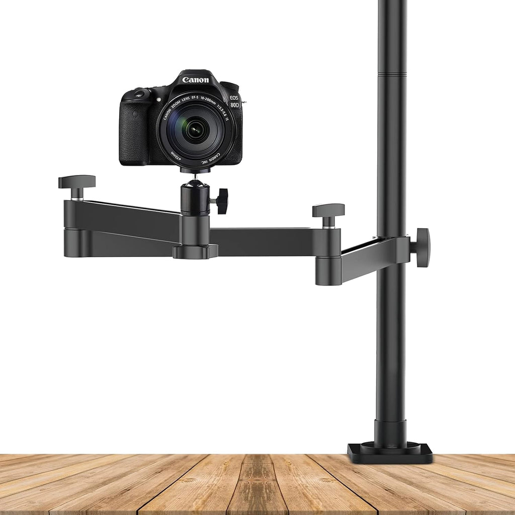 Camera Desk Mount Stand with Flexible Arm, Aluminum Articulated Arm with 360° Rotatable Ball Head W535634