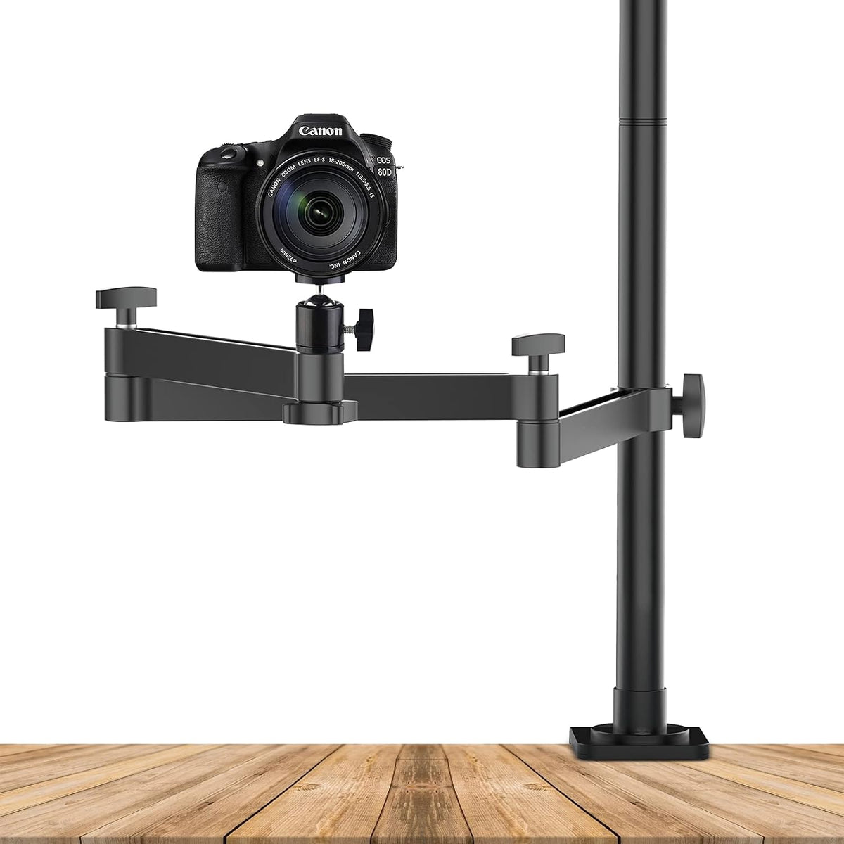 Camera Desk Mount Stand with Flexible Arm, Aluminum Articulated Arm with 360° Rotatable Ball Head W535634
