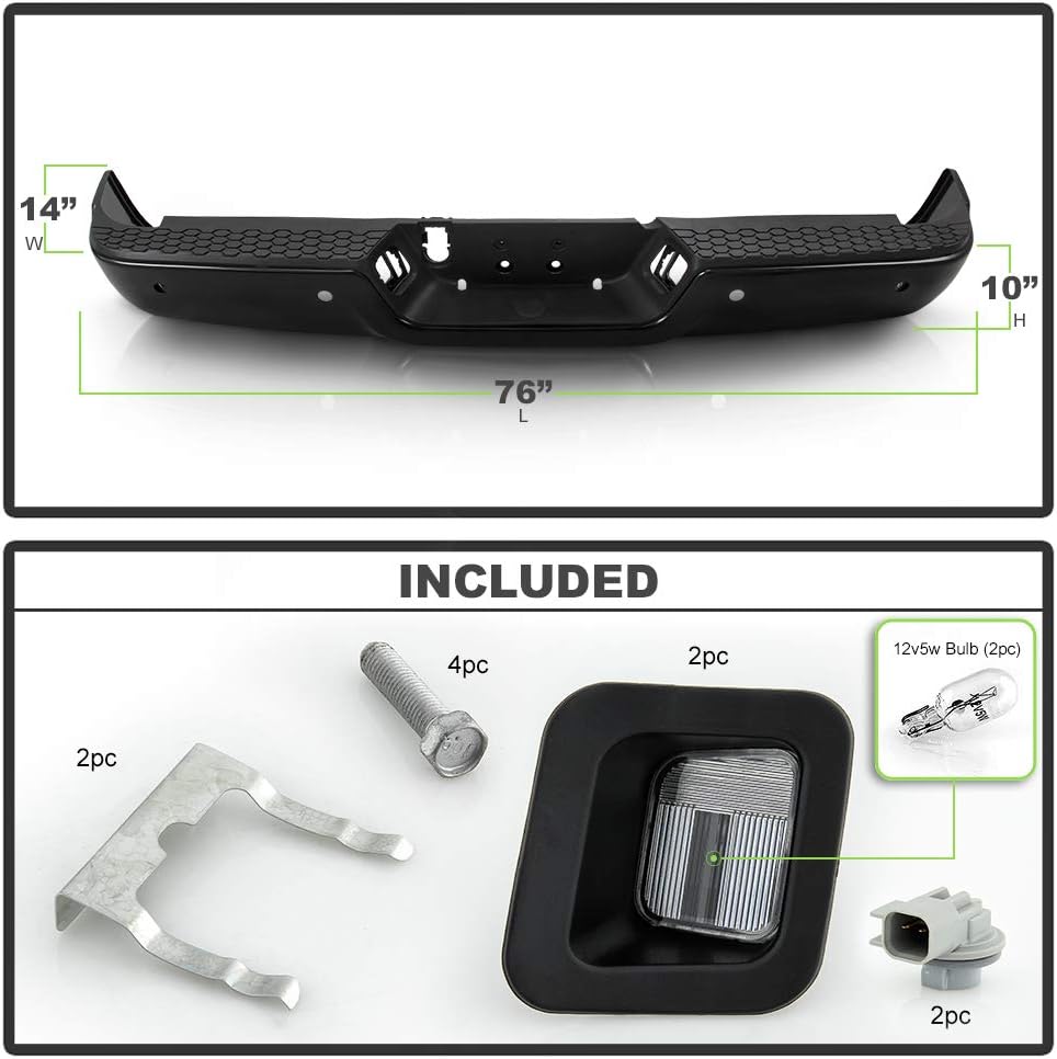 Black Steel Rear Step Bumper Q795