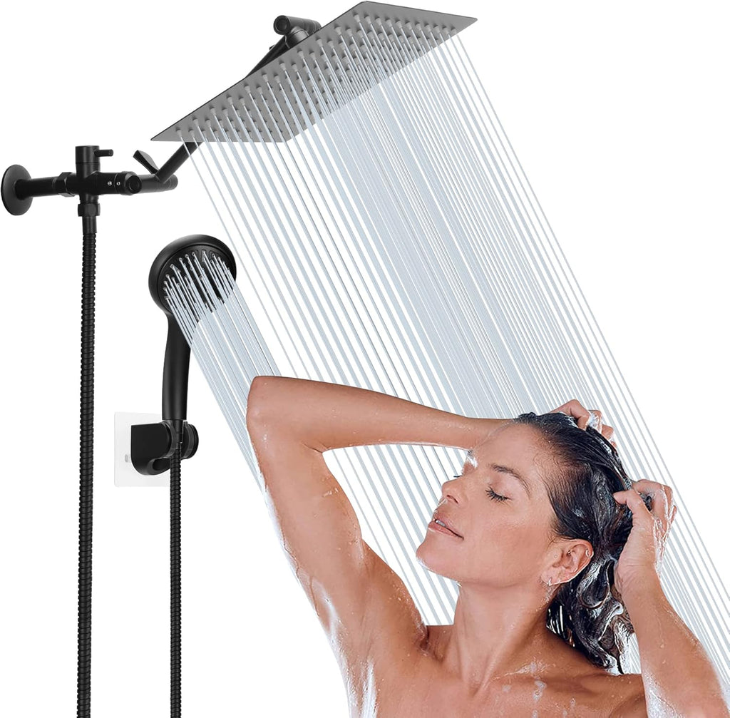 10" High Pressure Rainfall Shower Head Combo with Holder, Chrome Pack of 2 T80424