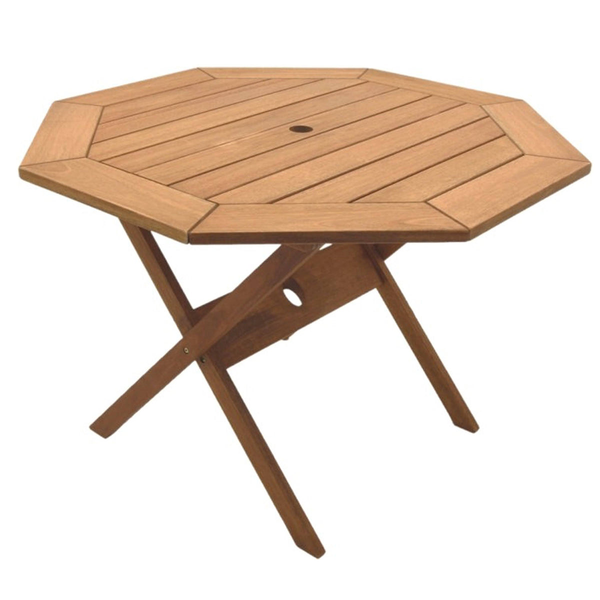 5-Piece Round Patio Dining Set Eucalyptus Wood R536976