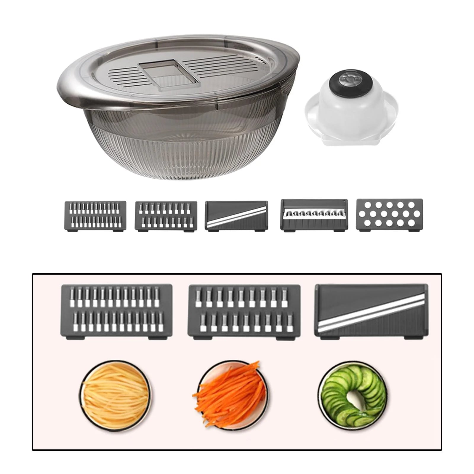 Gray 5 Blade Vegetable Chopper with Container Z79013