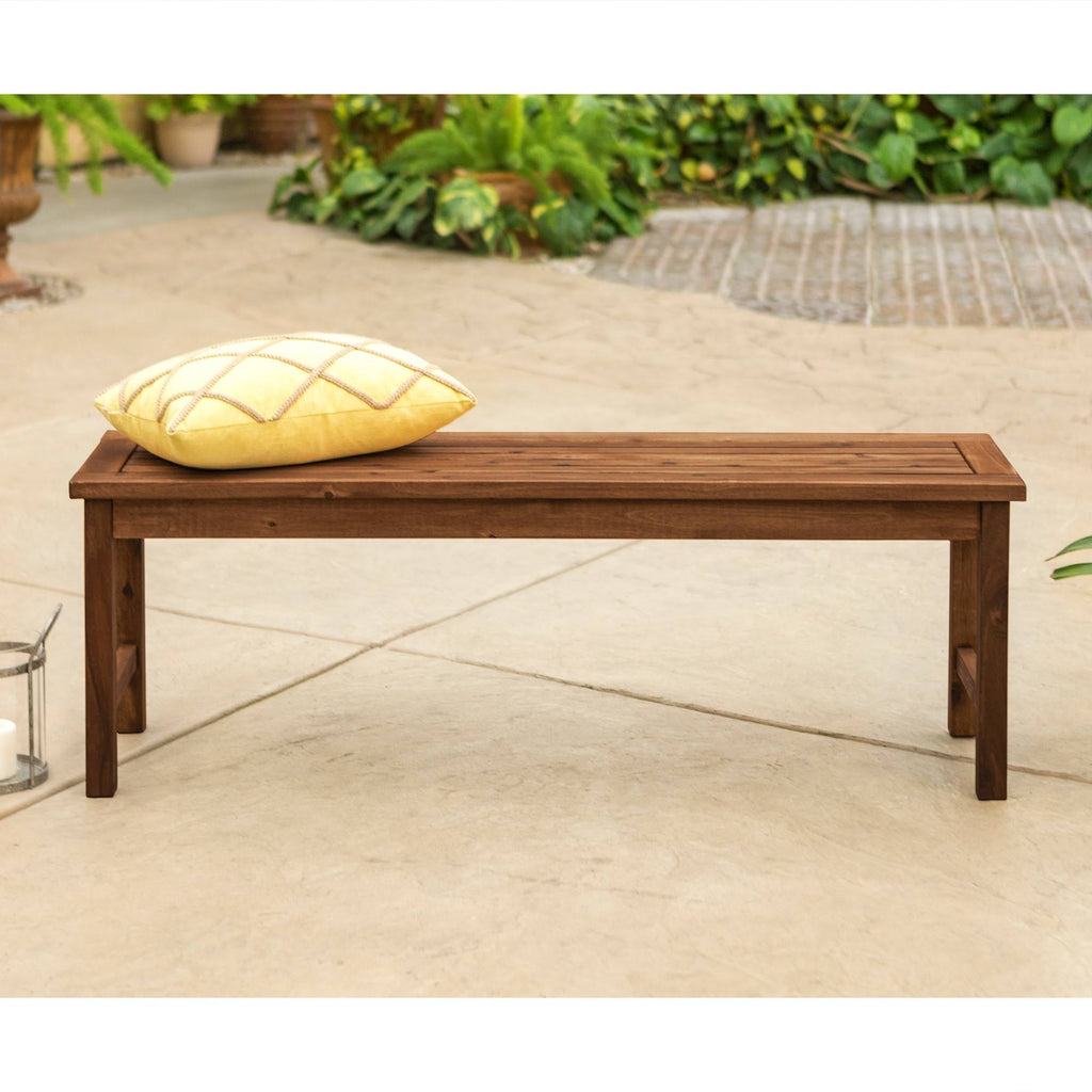 Dark Brown Acacia Wood Patio Bench E722522