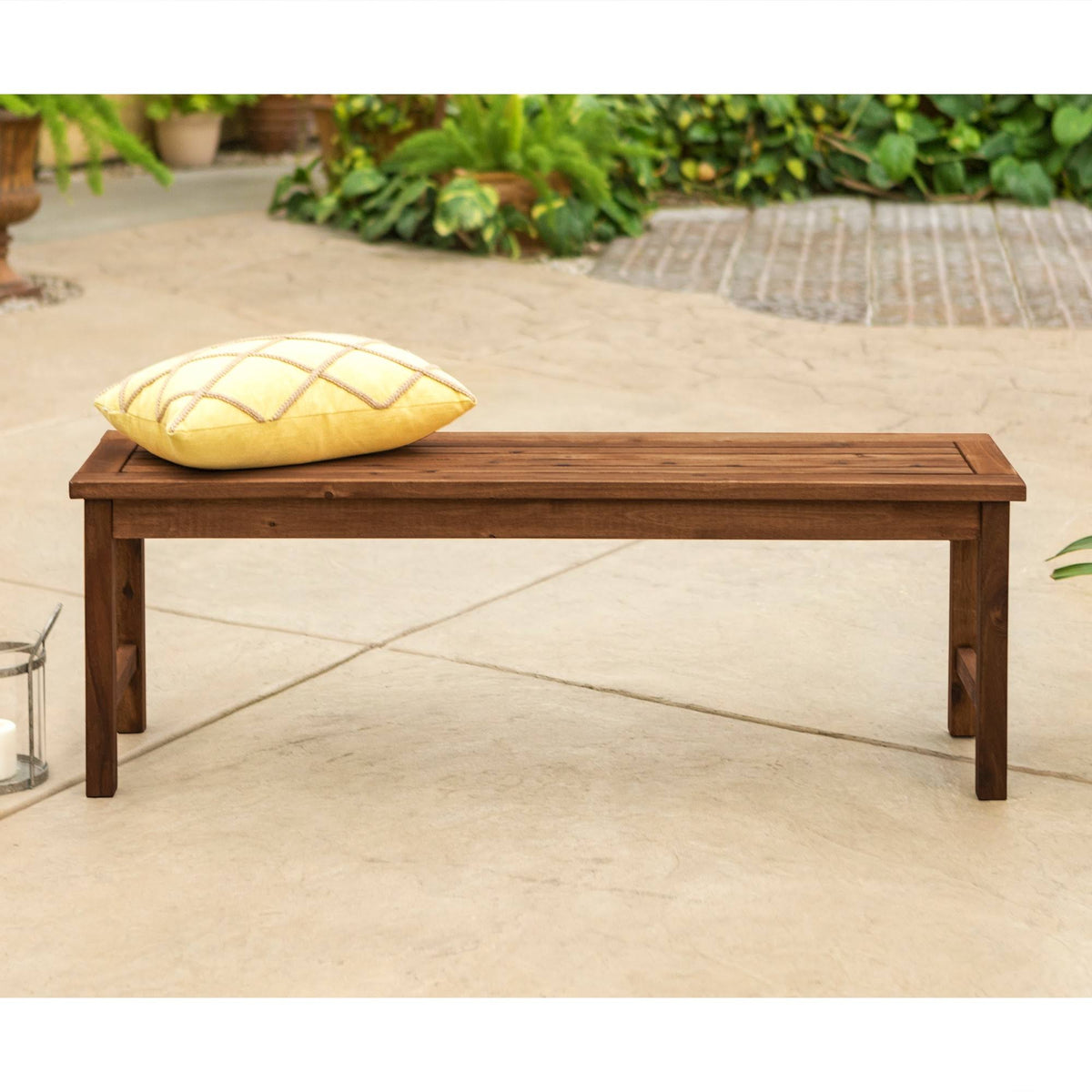 Dark Brown Acacia Wood Patio Bench E722522