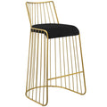 Gold Stainless Steel Velvet Bar Stool L359