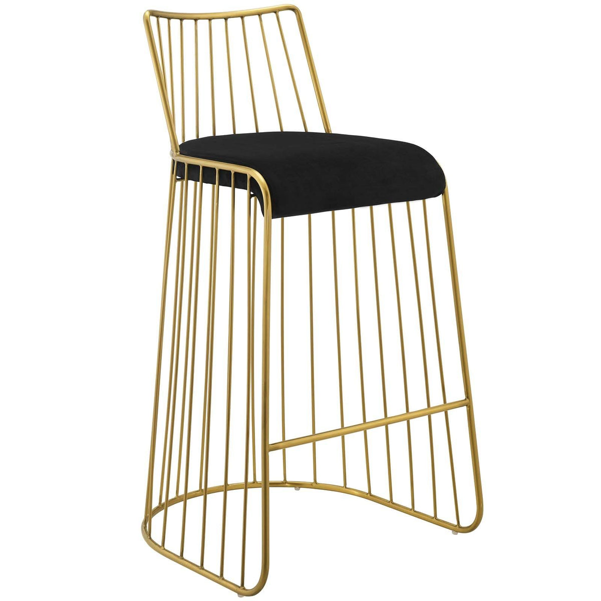 Gold Stainless Steel Velvet Bar Stool L359