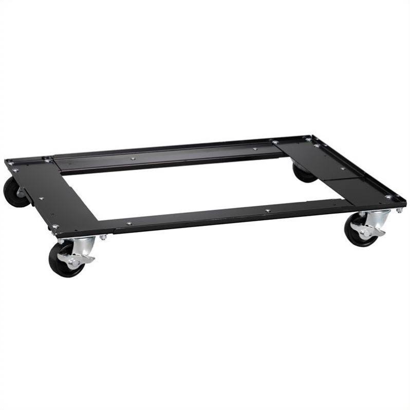 2 Piece File Cabinet and Mobile Dolly Set in Black H1830