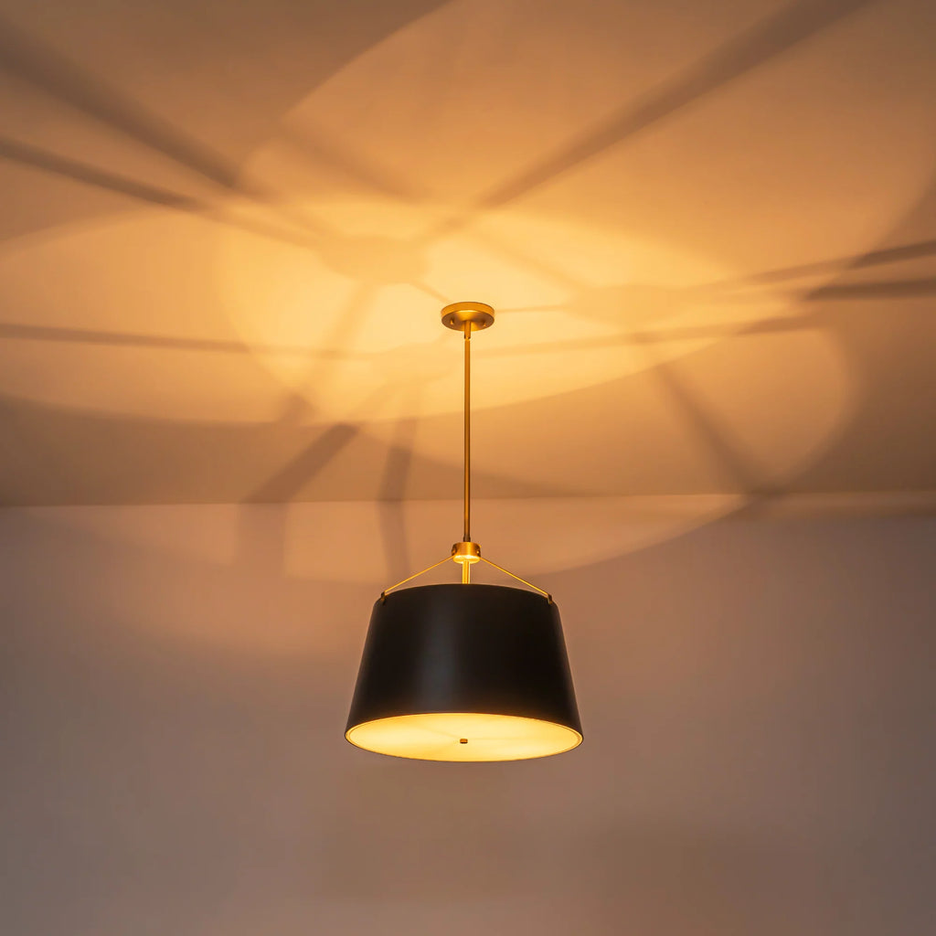 3-Light Dimmable Aluminum Drum Pendant Q7068