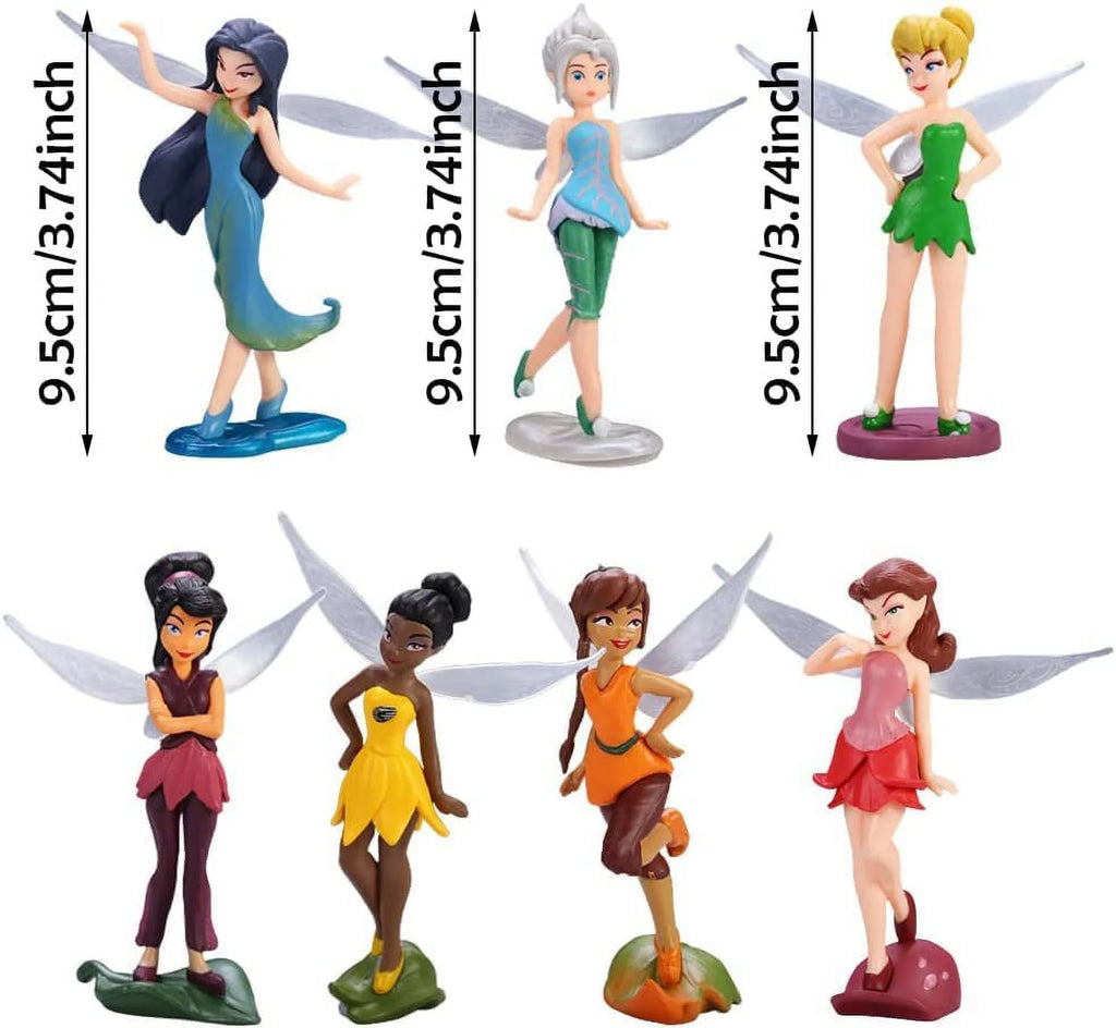 7Pcs/Set Pixie Girl Flower Fairies Miniature PVC Figures Doll Toy J13537