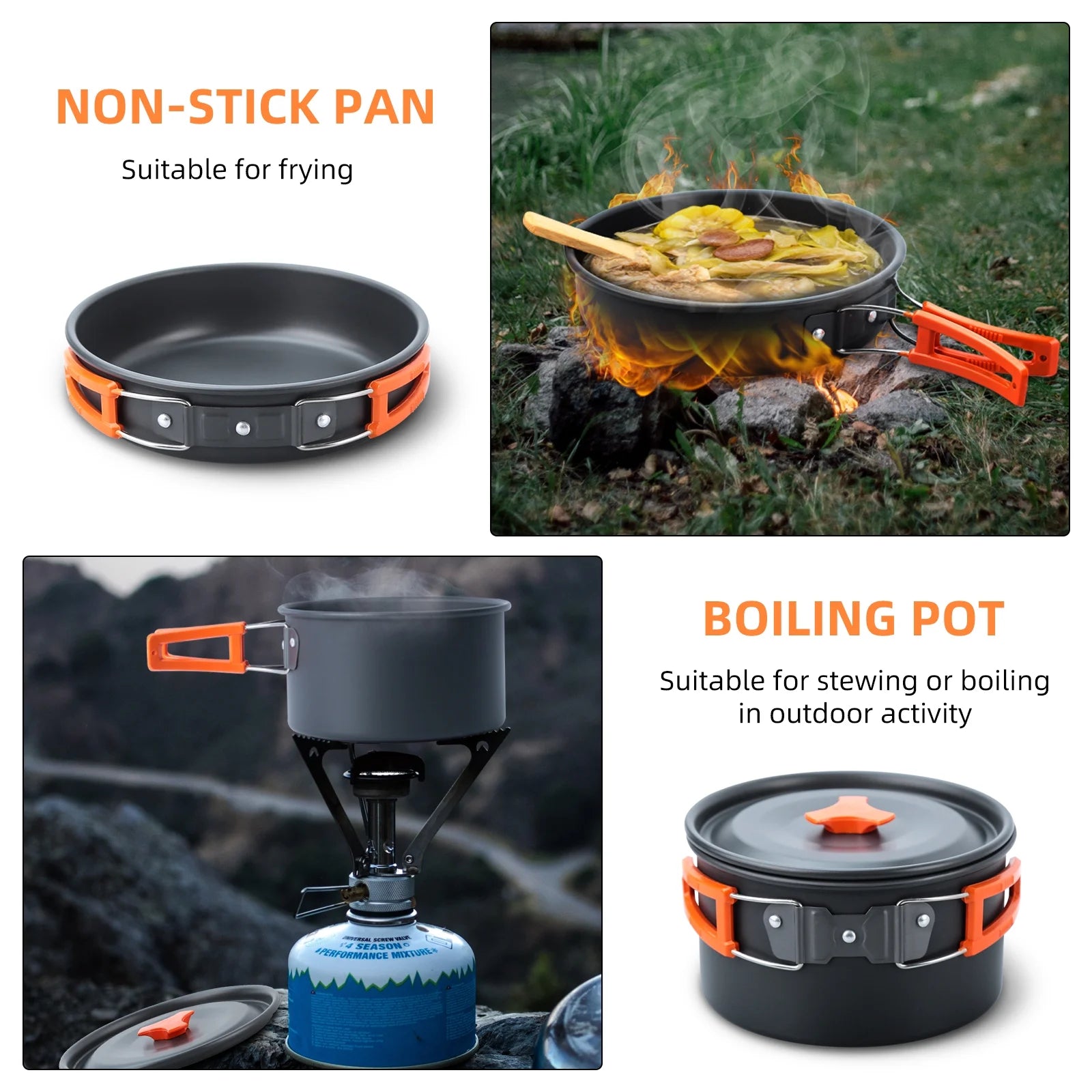 16pcs Camping Cookware Set E6859