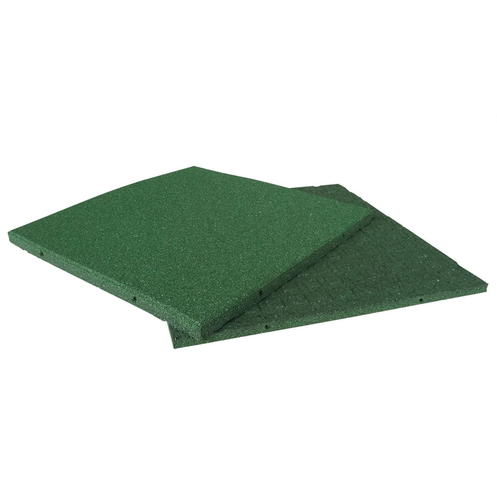 Green 3 Pack Interlocking Rubber Flooring Tiles E883