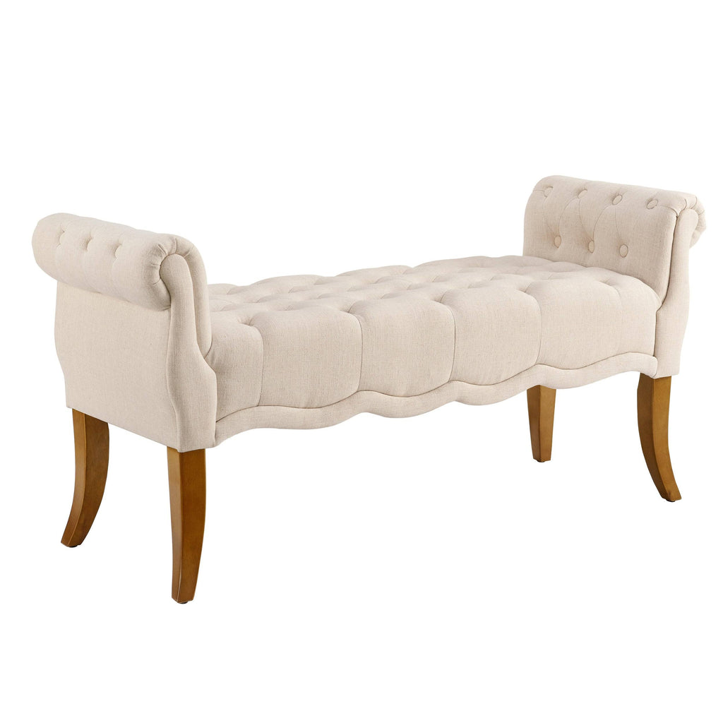 Brown Rolled Arm Bench F971229