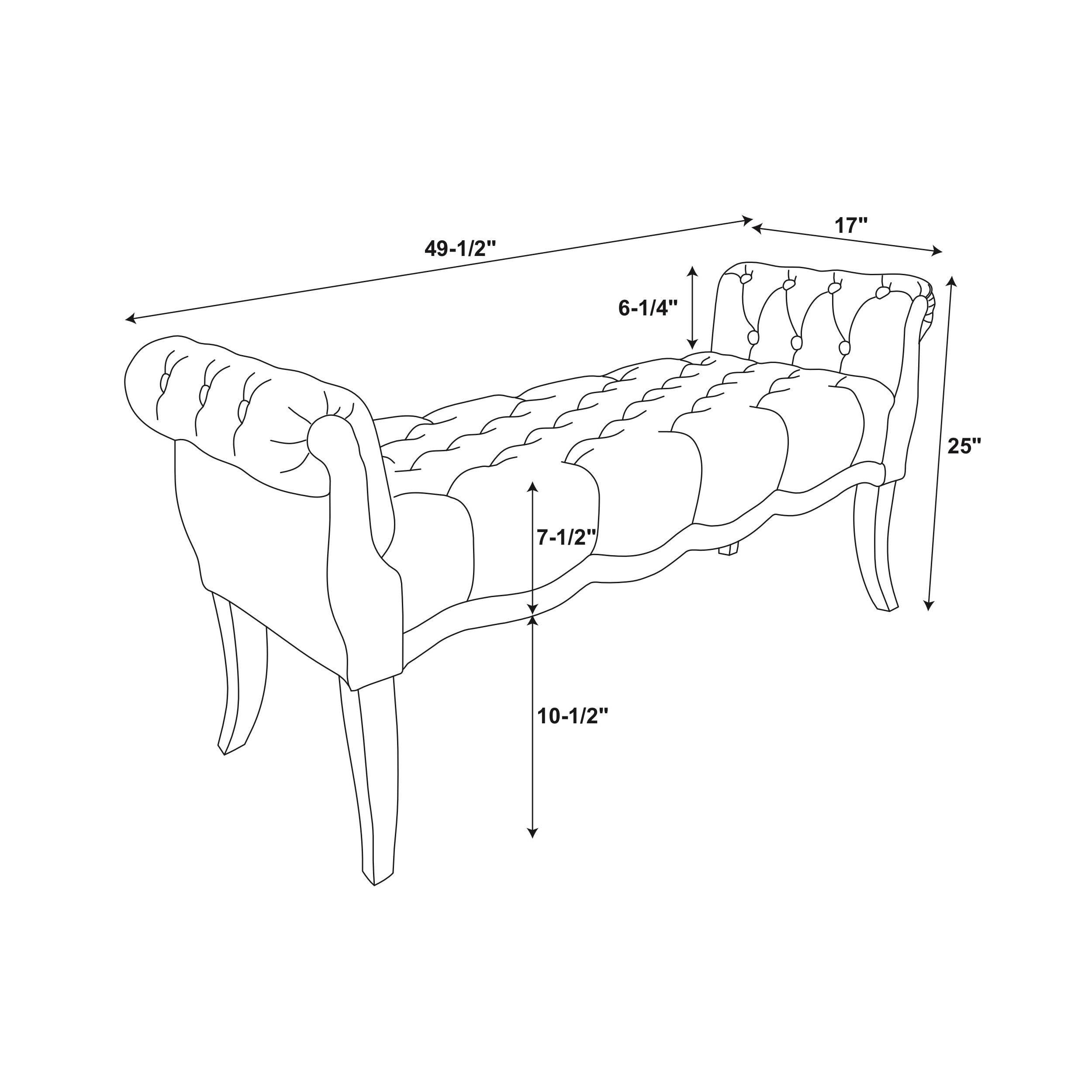 Brown Rolled Arm Bench F971229