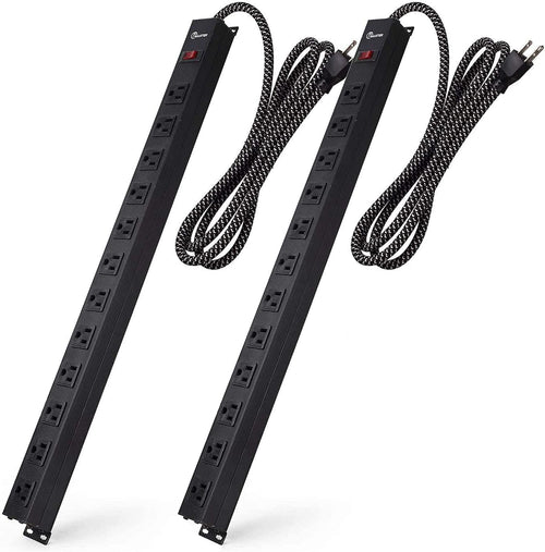 10 Outlet 2 Pack Heavy Duty Power Strip with 6 feet Extension Cord W619