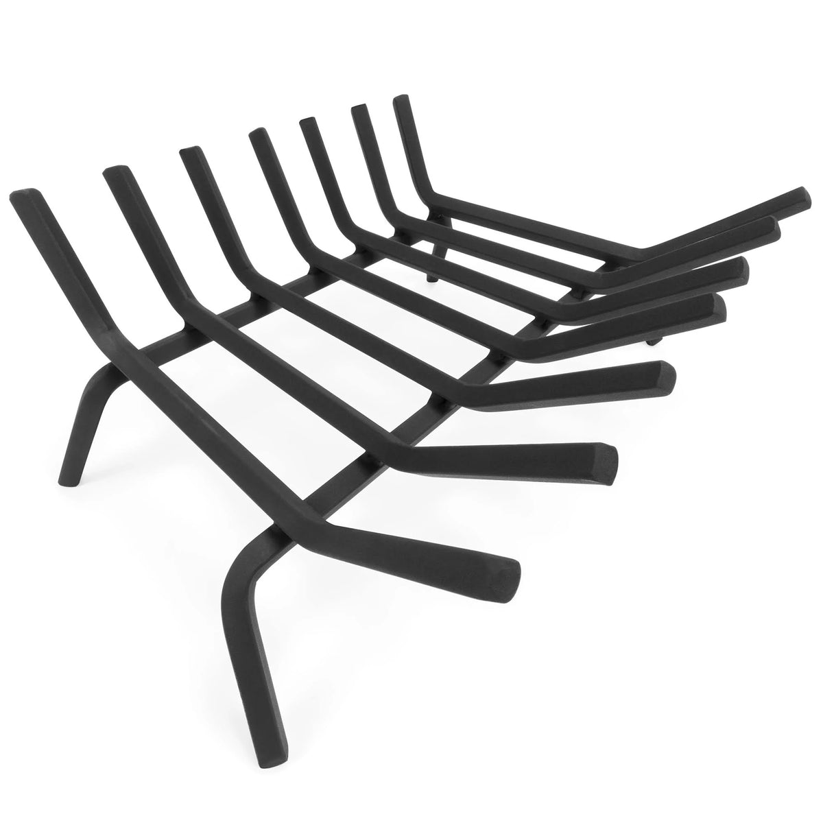 21-Inch Solid Steel Fireplace Grate Log Rack with Ash Catcher Tray P440219