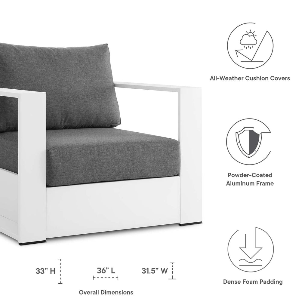 White Powder-Coated Aluminum Armchair E9552