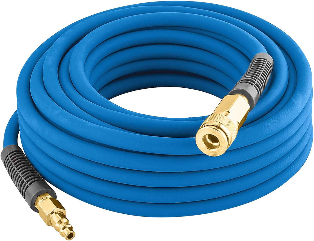 3/8" x 100' PVC/Rubber Hybrid Air Hose with 1/4" Brass Fittings Y39187