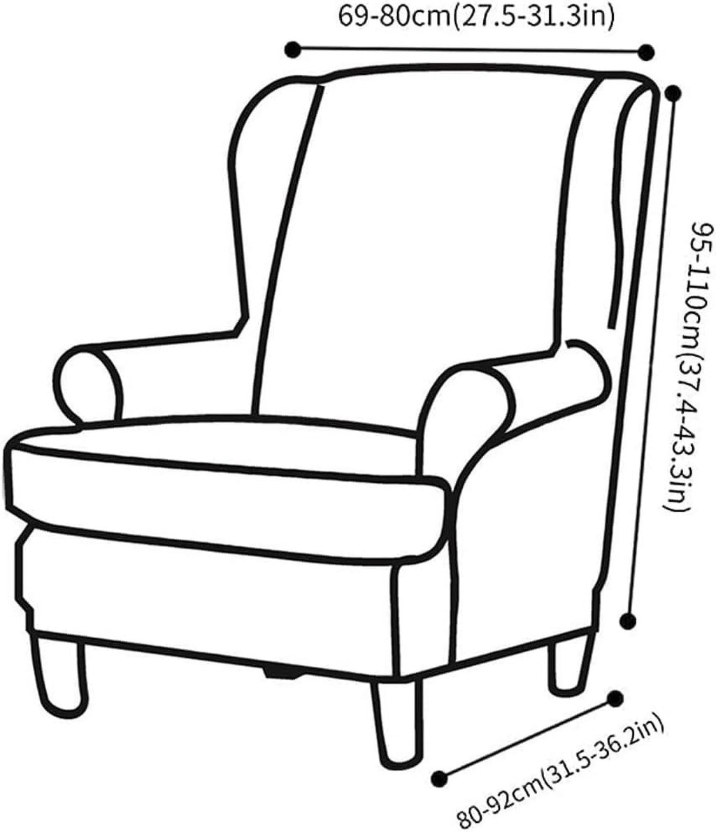 Dark Green Velvet Stretch Wingback Chair Sofa Slipcover with Elastic Bottom M343689