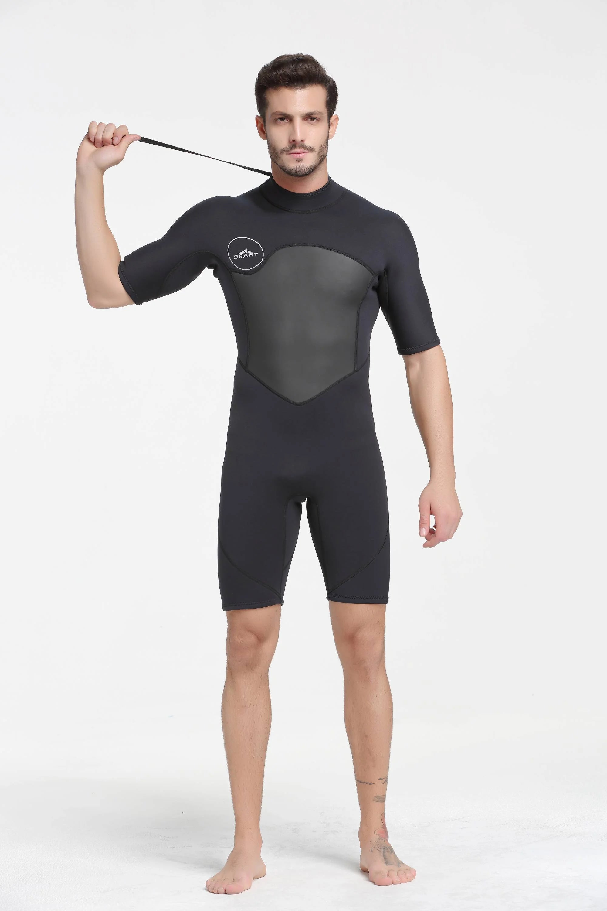Mens 2mm Shorty Wetsuit Full Body Front Zip Diving Suit U92744