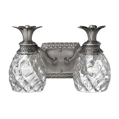 Polished Antique Nickel 2-Light Armed Sconce R406