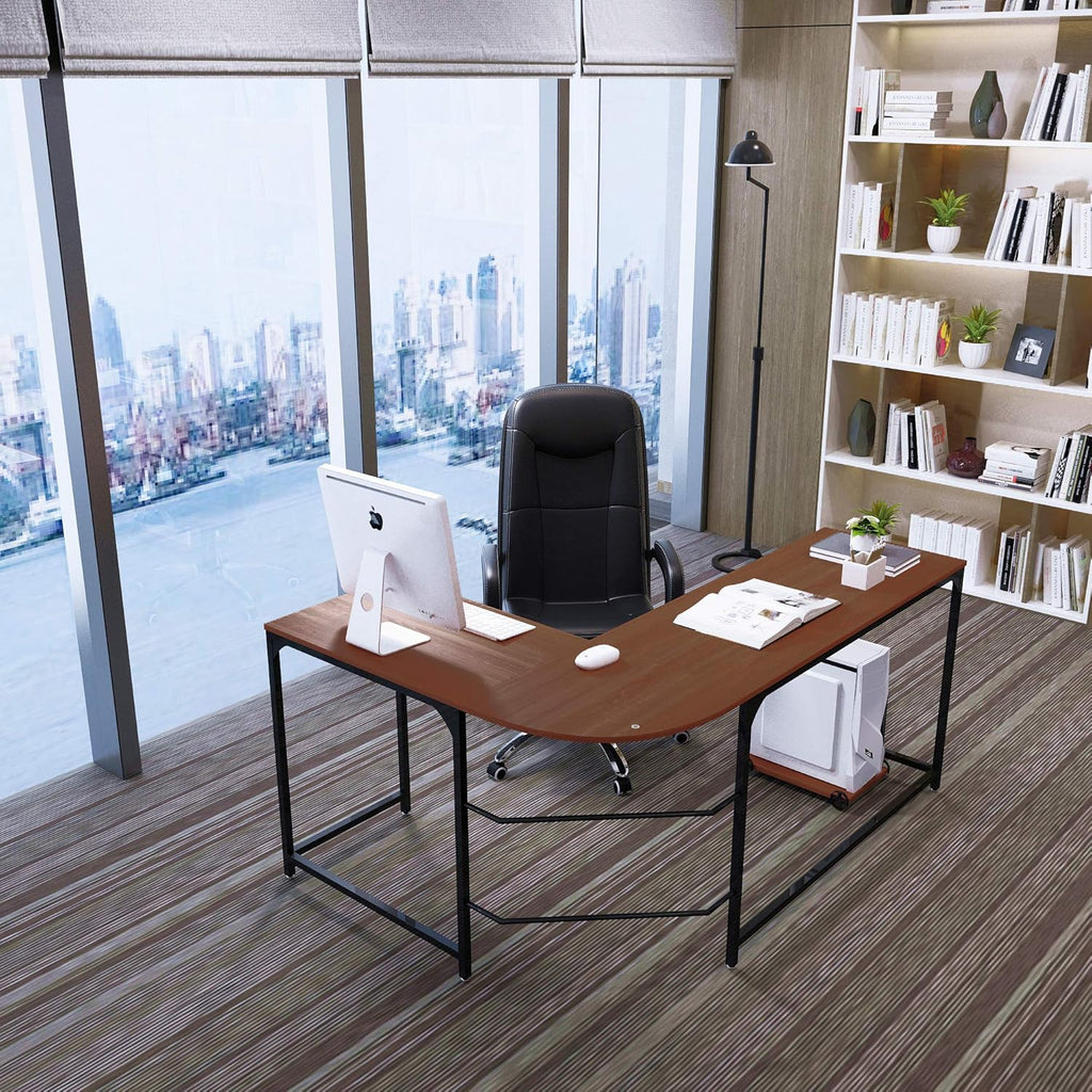 Reversible L-Shaped Desk Corner Computer Desk Wooden Table Q1086