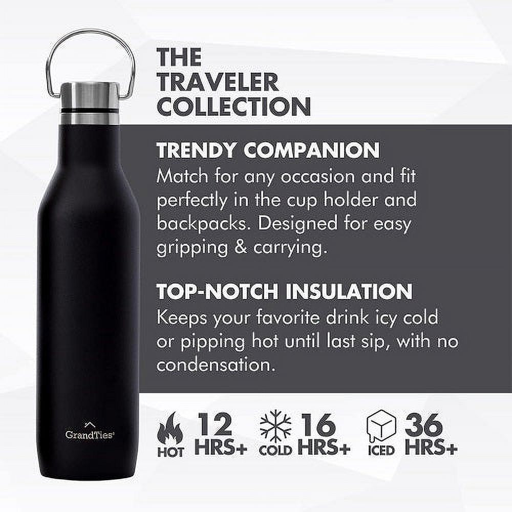 21oz Stainless Steel Insulated Water Bottle with 2 Lids M897176