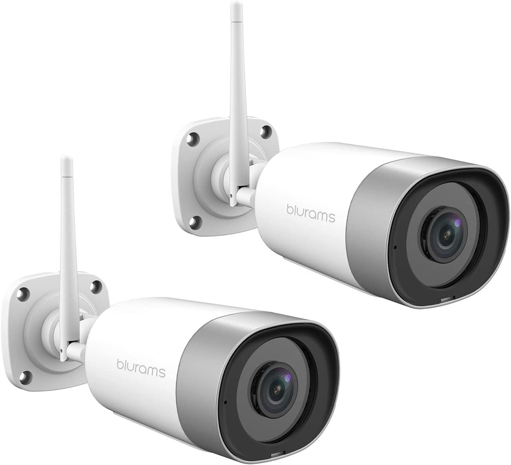 2pc Outdoor 2K Security Camera with Color Night Vision V637483