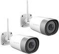 2pc Outdoor 2K Security Camera with Color Night Vision V637483