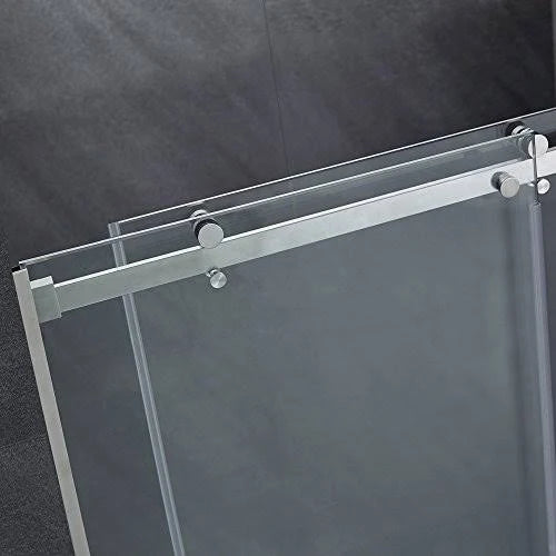 60-Inch Frameless Shower Door with Clear Glass and Stainless Steel B266796