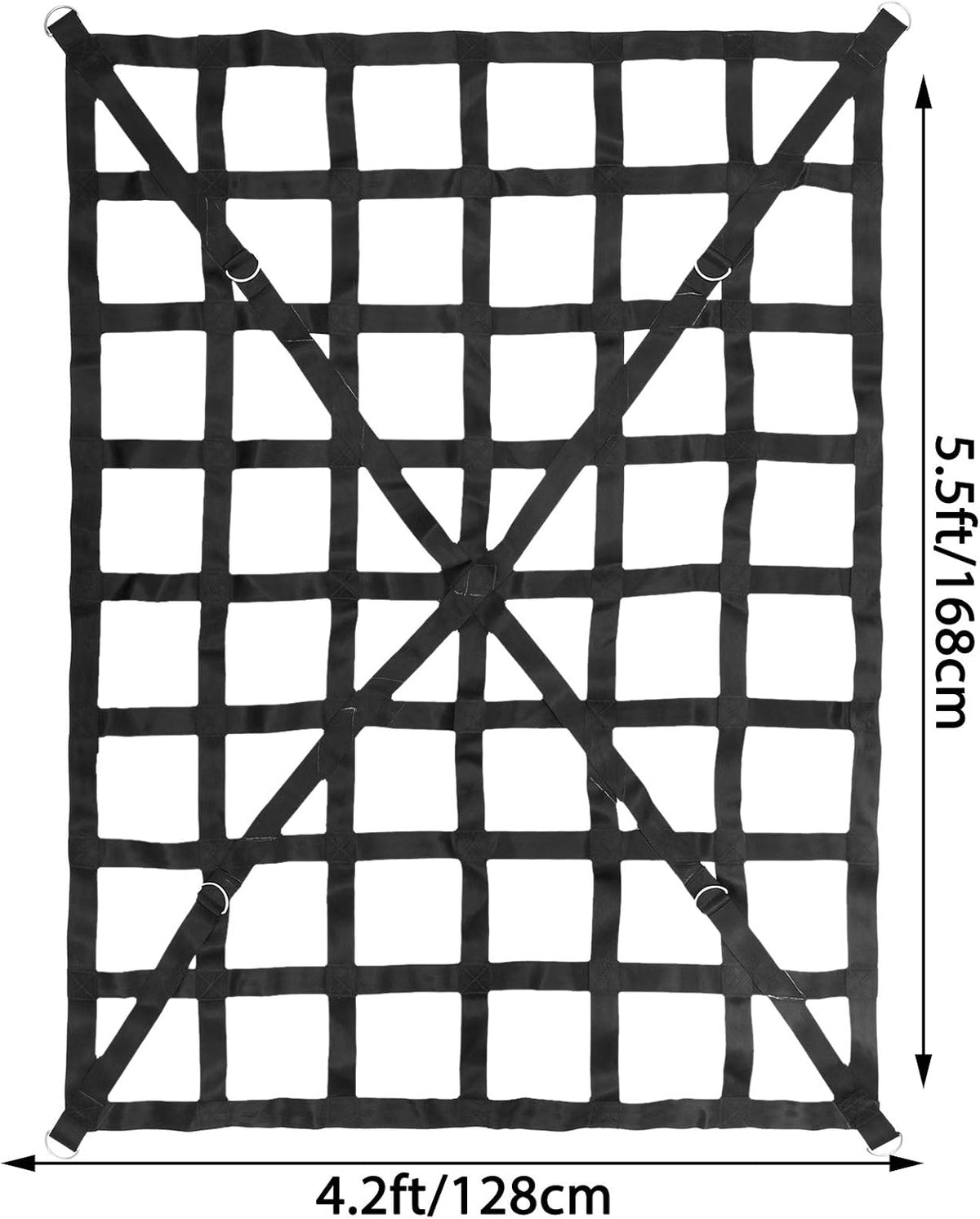 50 x 66 Cargo Net with Cam Buckles & S-Hooks, Heavy Duty Pickup Truck Cargo Net, Pack of 2 X2842