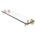 Satin Brass Glass Shelf with Twisted Accents N49091