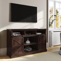 52 Inch TV Stand with Sliding Barn Door and Storage Cabinets (Espresso) U17605