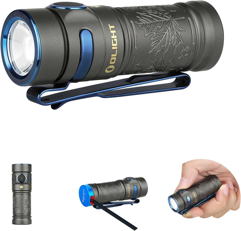1200 Lumens Ultra-Compact Rechargeable EDC Flashlight (Red) N571835