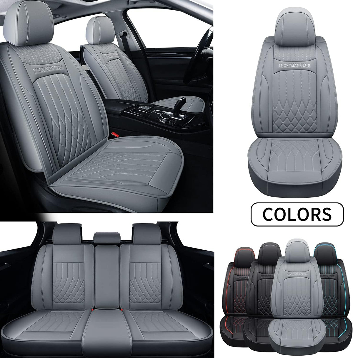 Black Universal Front Car Seat Covers O8220