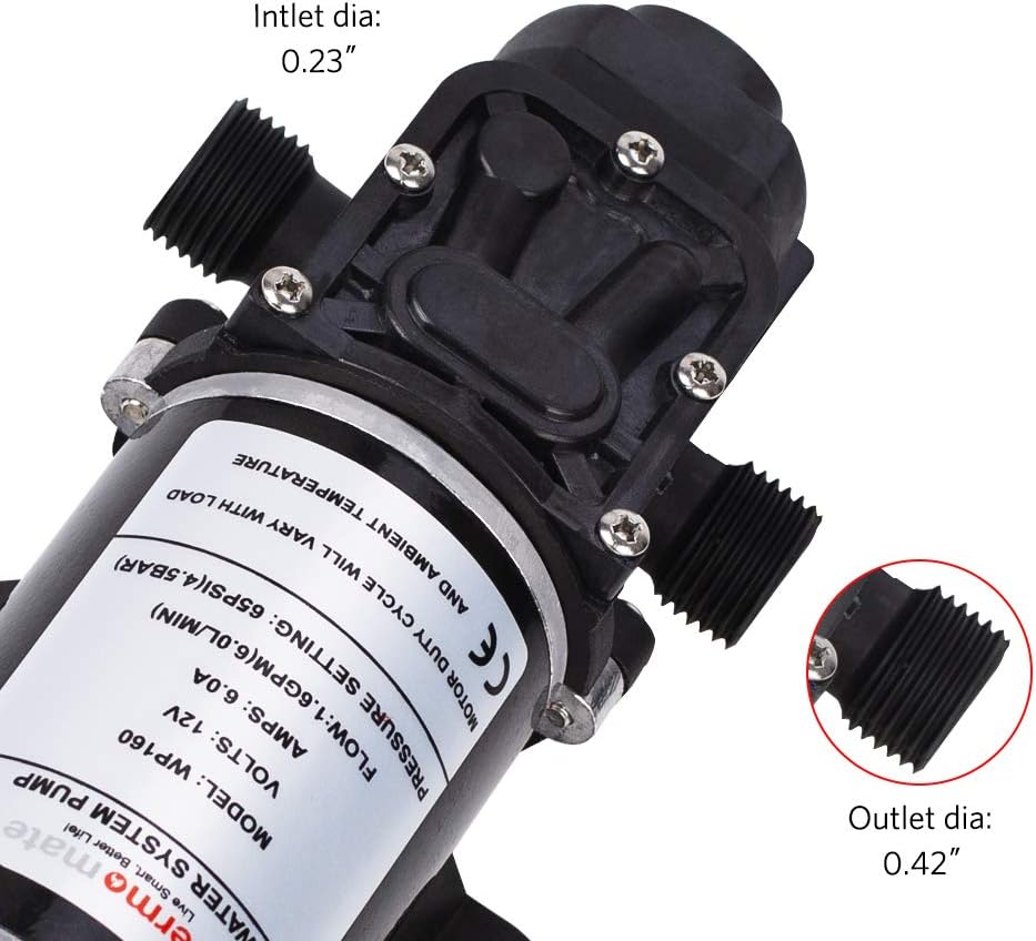 1.6GPM Diaphragm Water Pressure Booster Pump 12V DC W568273