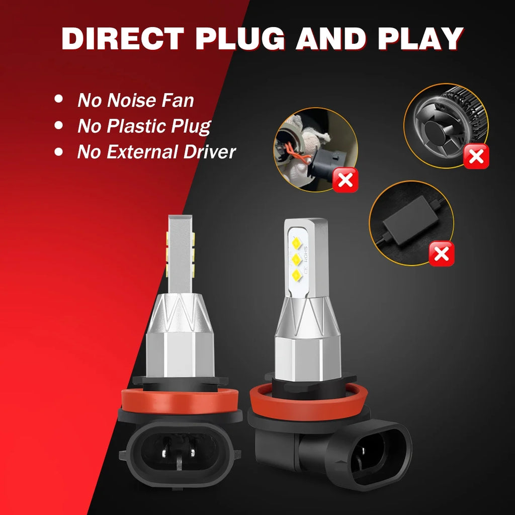 2x H11 Low/Fog Light LED Headlight Bulb 6000K White O47642