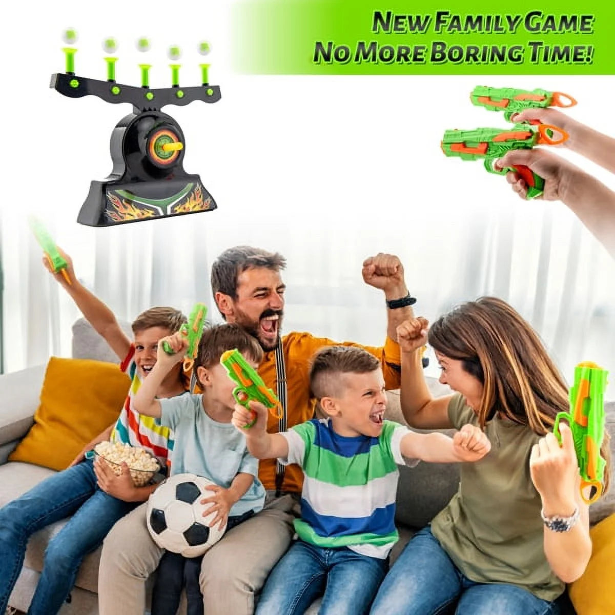 Glow in The Dark Floating Ball Target Practice Toys for Kids Boys with 10 Soft Foam Balls 3 Darts X4376