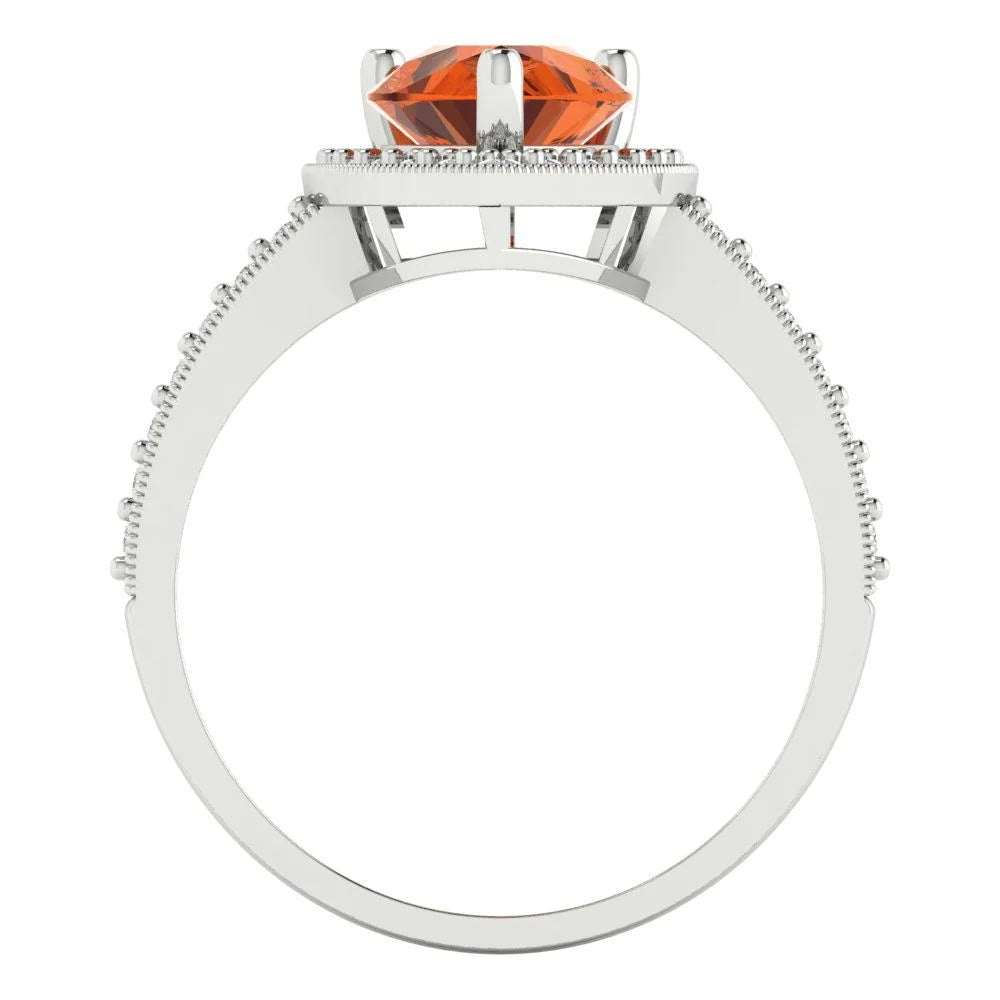 14k White Gold Halo Ring Q52508