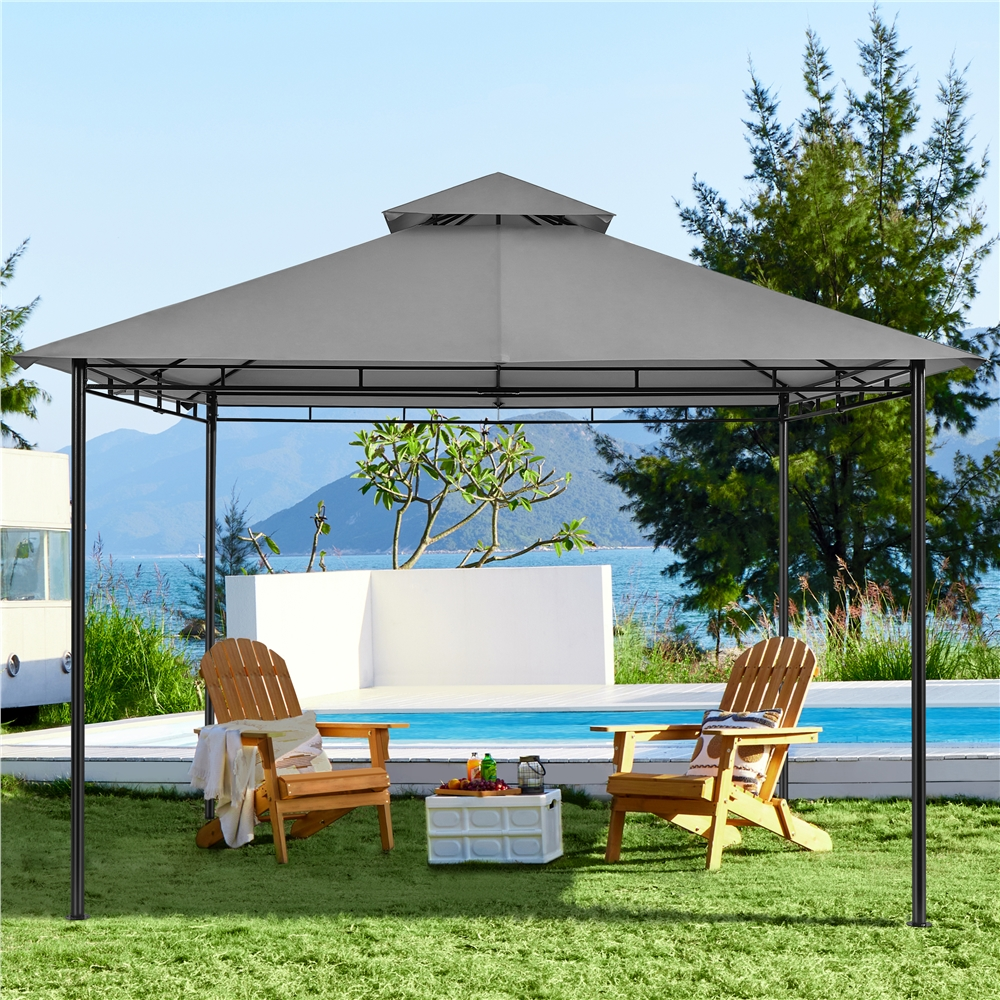 11×11 ft Outdoor Patio Gazebo Tent, Dark Gray M9139