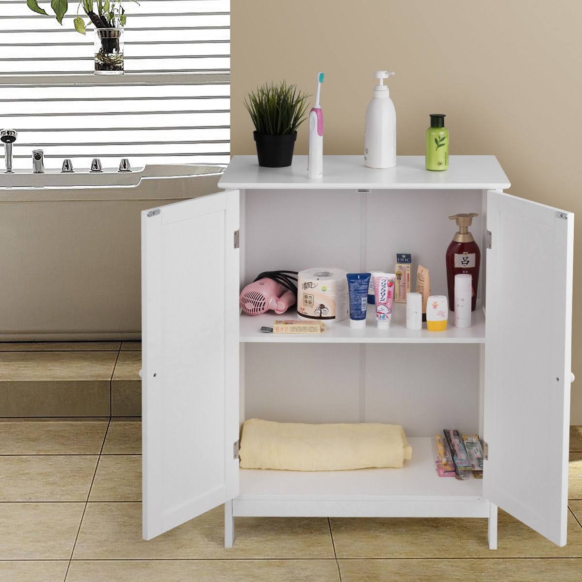 Bathroom Floor Storage Double Door Cabinet X4717