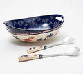 4-qt Floral Lace Basketweave Salad Bowl with Servers P355486