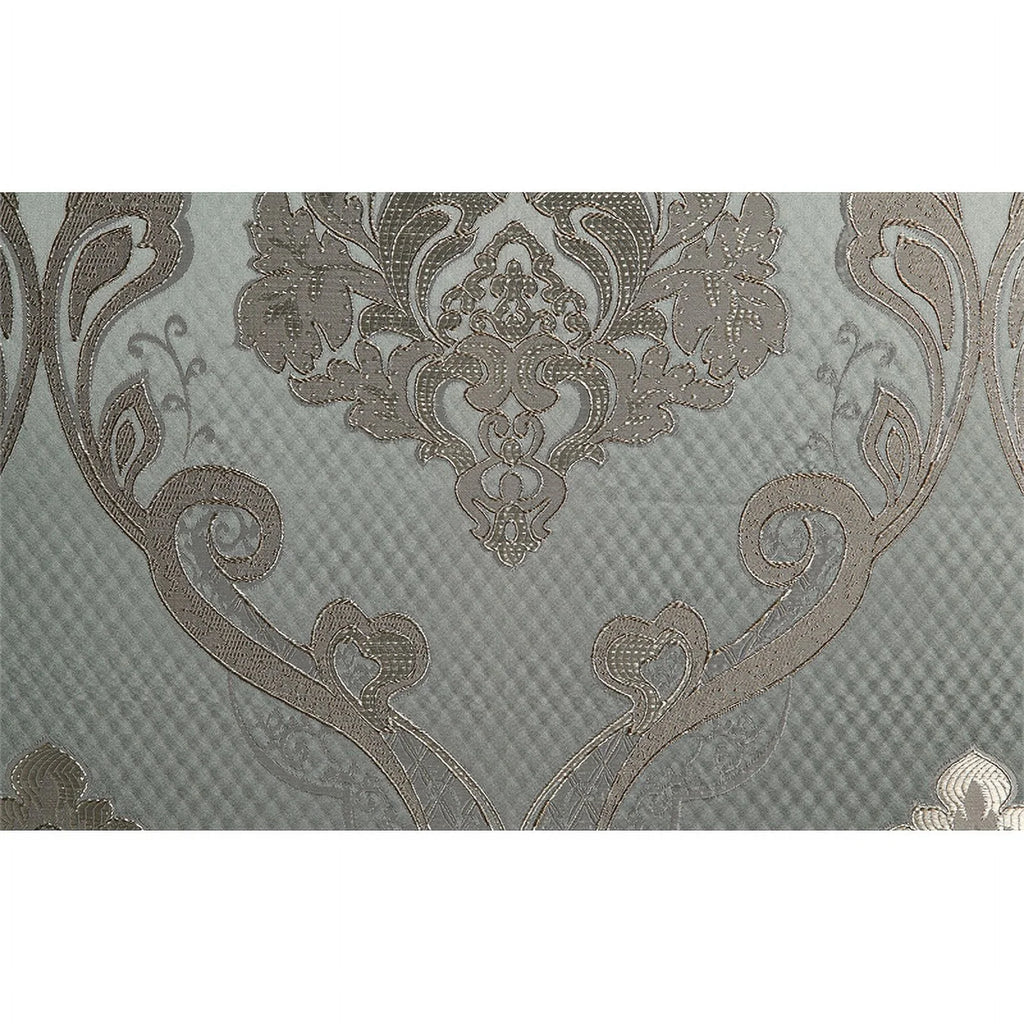 Tufted Fabric & Wood Sofa with 5 Pillows in Gray/Bronze X206