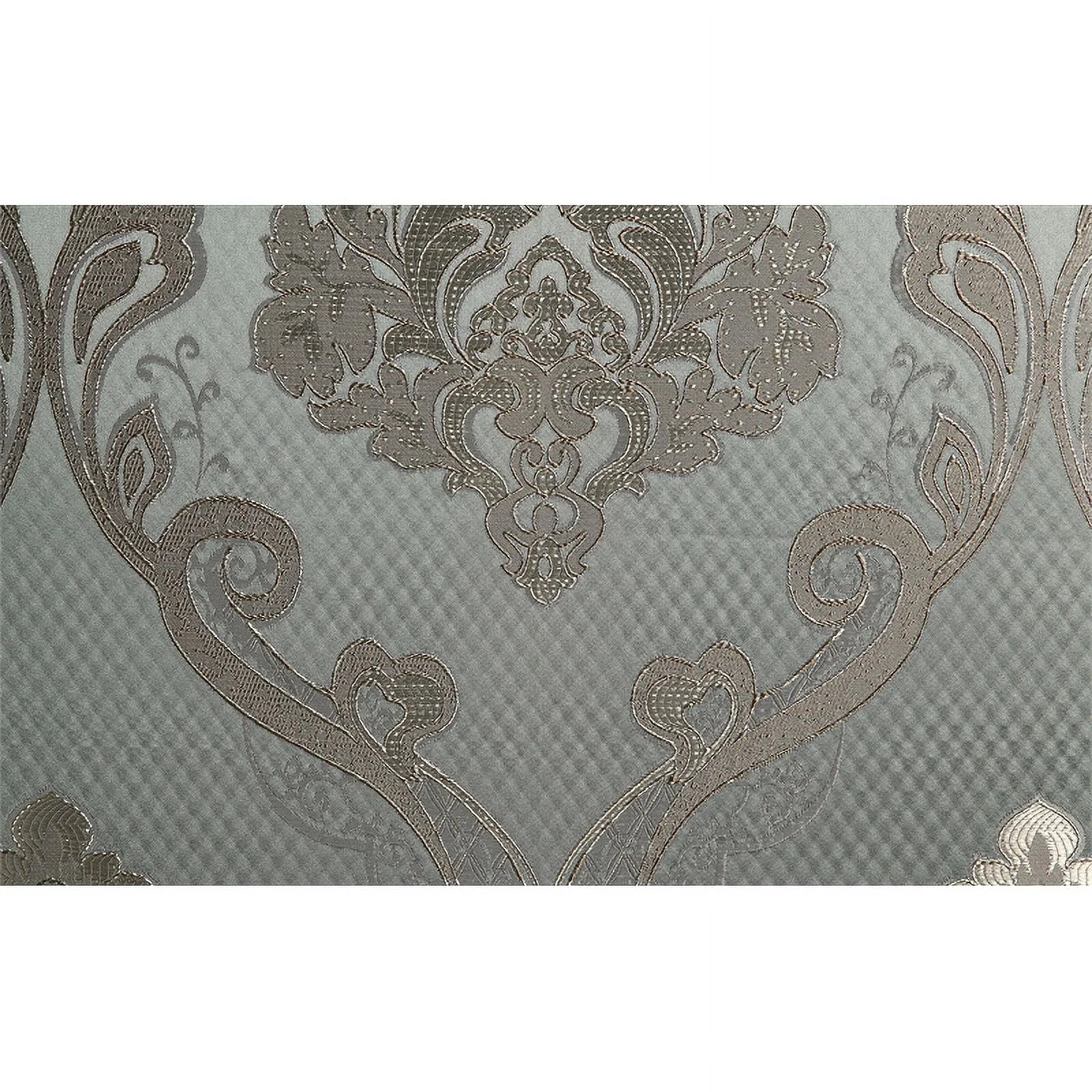 Tufted Fabric & Wood Sofa with 5 Pillows in Gray/Bronze X206