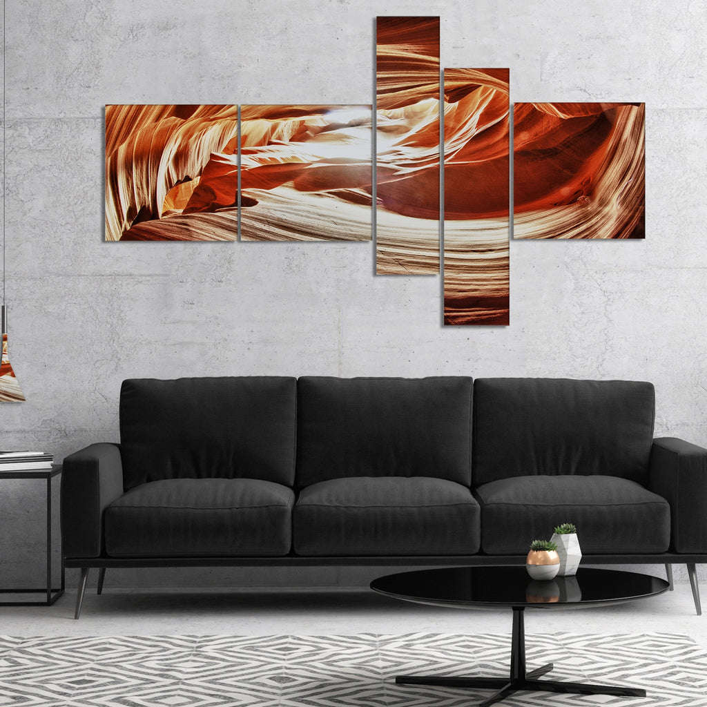 Antelope Canyon Arch Landscape Photo Canvas Art Print 60 in. wide x 32 in. high - 5 panels A985