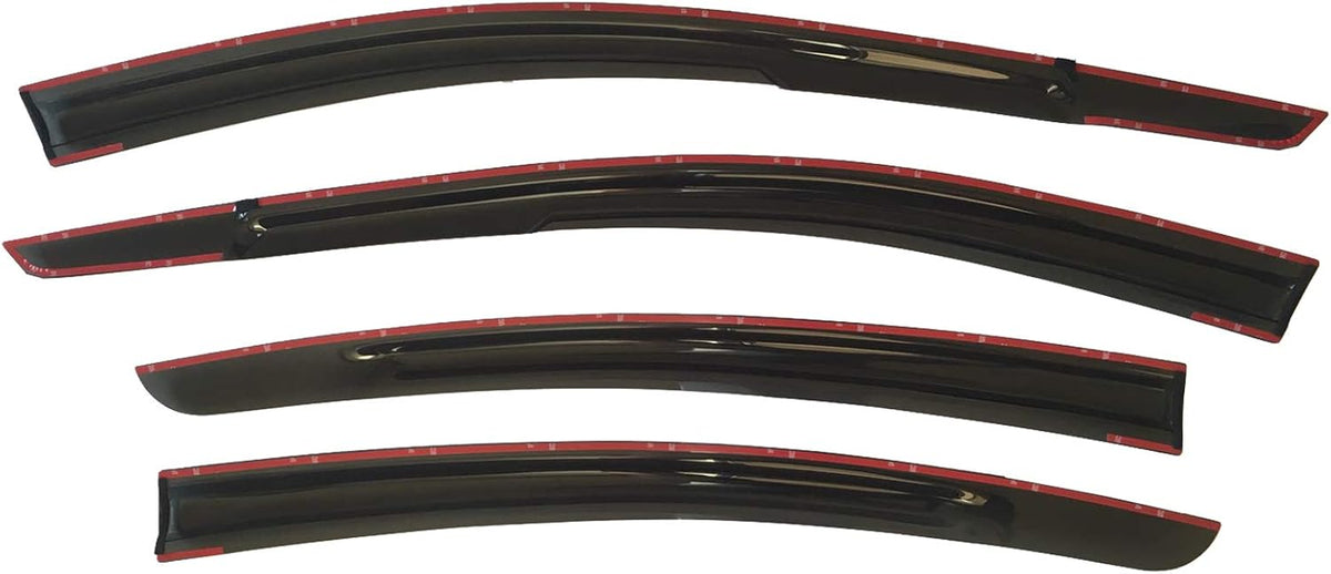 Black Tinted Side Window Vent Visor Deflectors Rain Guards Pack of 2 C5297
